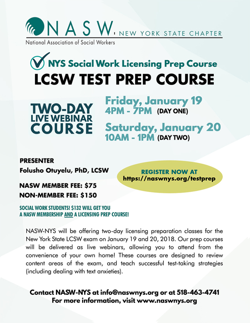 LMSW & LCSW Test Prep Courses (January 2018) NASWNYS